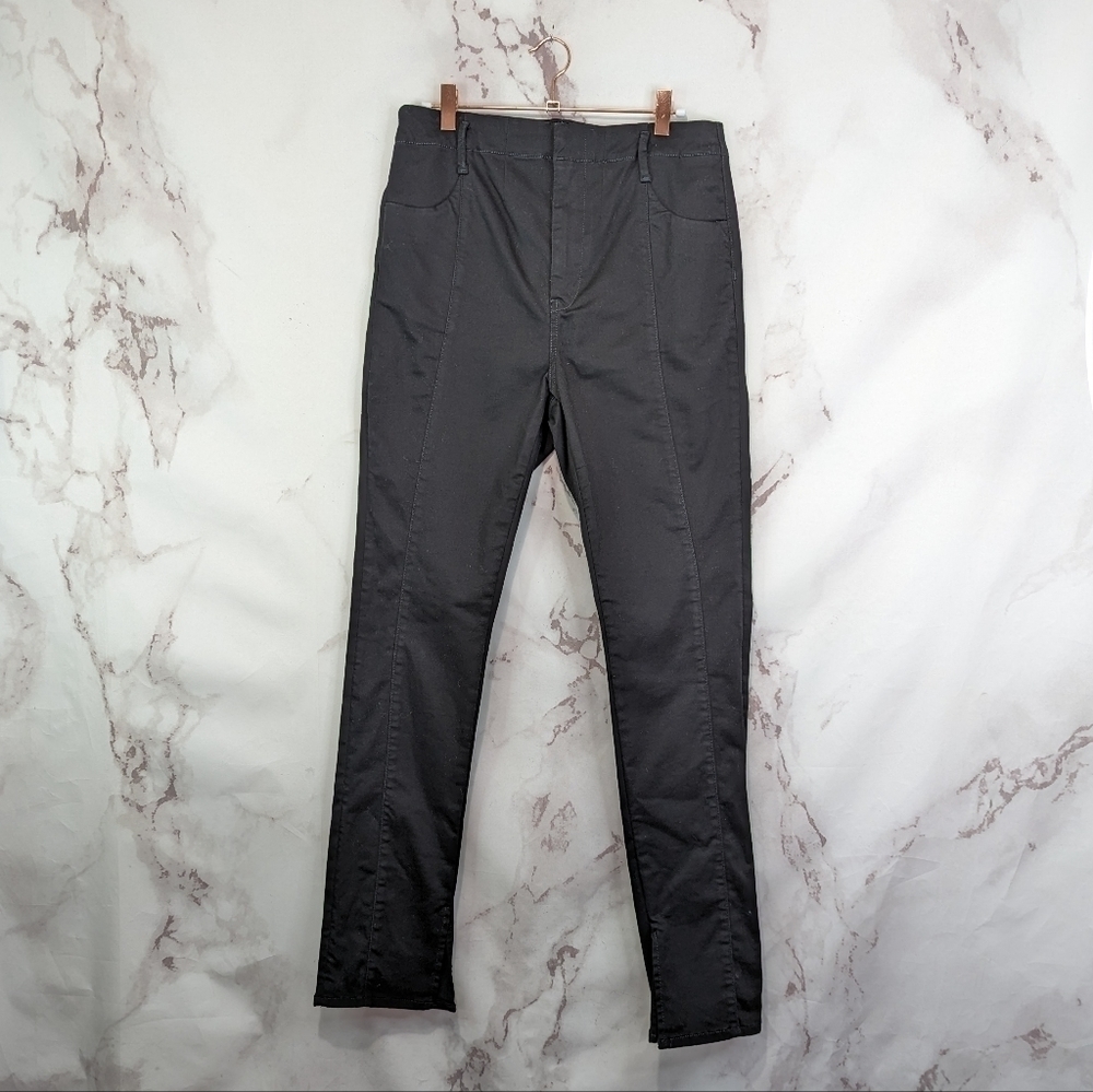 & Other Stories Pant High Rise Black Cargo Carpenter Slit Hem Skinny 1456